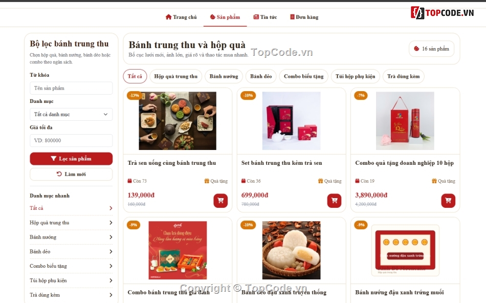 Website bán bánh trung thu,bán bánh,trung thu